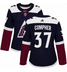Womens Adidas Colorado Avalanche 37 JT Compher Authentic Navy Blue Alternate NHL Jersey Womens Adidas Colorado Avalanche 37 JT Compher Authentic Navy Blue Alternate NHL Jersey