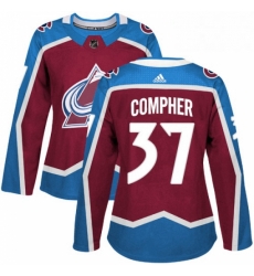 Womens Adidas Colorado Avalanche 37 JT Compher Premier Burgundy Red Home NHL Jersey Womens Adidas Colorado Avalanche 37 JT Compher Premier Burgundy Red Home NHL Jersey