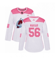 Womens Adidas Colorado Avalanche 56 Cale Makar Authentic White Pink Fashion NHL Jersey Womens Adidas Colorado Avalanche 56 Cale Makar Authentic White Pink Fashion NHL Jersey