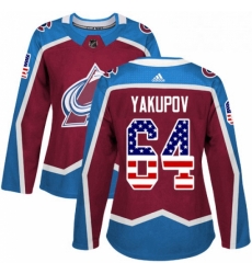 Womens Adidas Colorado Avalanche 64 Nail Yakupov Authentic Burgundy Red USA Flag Fashion NHL Jersey Womens Adidas Colorado Avalanche 64 Nail Yakupov Authentic Burgundy Red USA Flag Fashion NHL Jersey