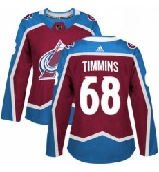 Womens Adidas Colorado Avalanche 68 Conor Timmins Premier Burgundy Red Home NHL Jersey Womens Adidas Colorado Avalanche 68 Conor Timmins Premier Burgundy Red Home NHL Jersey