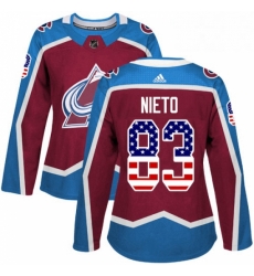 Womens Adidas Colorado Avalanche 83 Matt Nieto Authentic Burgundy Red USA Flag Fashion NHL Jersey Womens Adidas Colorado Avalanche 83 Matt Nieto Authentic Burgundy Red USA Flag Fashion NHL Jersey