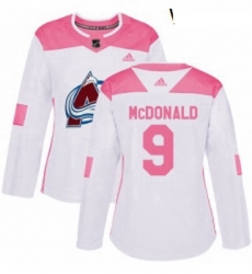 Womens Adidas Colorado Avalanche 9 Lanny McDonald Authentic WhitePink Fashion NHL Jersey Womens Adidas Colorado Avalanche 9 Lanny McDonald Authentic WhitePink Fashion NHL Jersey