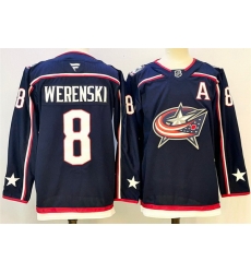 Men Columbus Blue Jackets 8 Zach Werenski Navy With A Patch Stitched Hockey Jersey Men Columbus Blue Jackets 8 Zach Werenski Navy With A Patch Stitched Hockey Jersey