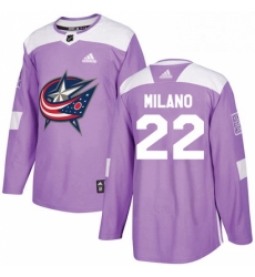 Mens Adidas Columbus Blue Jackets 22 Sonny Milano Authentic Purple Fights Cancer Practice NHL Jersey Mens Adidas Columbus Blue Jackets 22 Sonny Milano Authentic Purple Fights Cancer Practice NHL Jersey