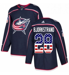 Mens Adidas Columbus Blue Jackets 28 Oliver Bjorkstrand Authentic Navy Blue USA Flag Fashion NHL Jersey Mens Adidas Columbus Blue Jackets 28 Oliver Bjorkstrand Authentic Navy Blue USA Flag Fashion NHL Jersey