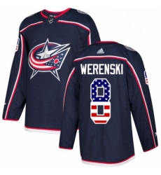 Mens Adidas Columbus Blue Jackets 8 Zach Werenski Authentic Navy Blue USA Flag Fashion NHL Jersey Mens Adidas Columbus Blue Jackets 8 Zach Werenski Authentic Navy Blue USA Flag Fashion NHL Jersey