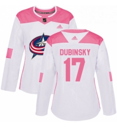 Womens Adidas Columbus Blue Jackets 17 Brandon Dubinsky Authentic WhitePink Fashion NHL Jersey Womens Adidas Columbus Blue Jackets 17 Brandon Dubinsky Authentic WhitePink Fashion NHL Jersey