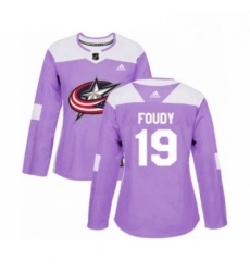 Womens Adidas Columbus Blue Jackets 19 Liam Foudy Authentic Purple Fights Cancer Practice NHL Jersey Womens Adidas Columbus Blue Jackets 19 Liam Foudy Authentic Purple Fights Cancer Practice NHL Jersey