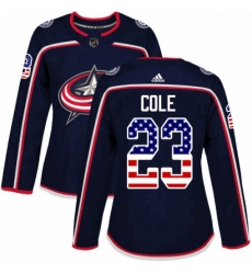 Womens Adidas Columbus Blue Jackets 23 Ian Cole Authentic Navy Blue USA Flag Fashion NHL Jersey Womens Adidas Columbus Blue Jackets 23 Ian Cole Authentic Navy Blue USA Flag Fashion NHL Jersey