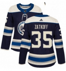 Womens Adidas Columbus Blue Jackets 35 Jeff Zatkoff Authentic Navy Blue Alternate NHL Jerse Womens Adidas Columbus Blue Jackets 35 Jeff Zatkoff Authentic Navy Blue Alternate NHL Jerse