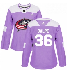 Womens Adidas Columbus Blue Jackets 36 Zac Dalpe Authentic Purple Fights Cancer Practice NHL Jersey Womens Adidas Columbus Blue Jackets 36 Zac Dalpe Authentic Purple Fights Cancer Practice NHL Jersey