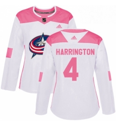 Womens Adidas Columbus Blue Jackets 4 Scott Harrington Authentic WhitePink Fashion NHL Jersey Womens Adidas Columbus Blue Jackets 4 Scott Harrington Authentic WhitePink Fashion NHL Jersey
