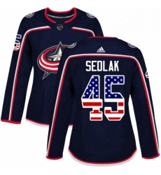 Womens Adidas Columbus Blue Jackets 45 Lukas Sedlak Authentic Navy Blue USA Flag Fashion NHL Jersey Womens Adidas Columbus Blue Jackets 45 Lukas Sedlak Authentic Navy Blue USA Flag Fashion NHL Jersey