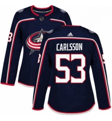 Womens Adidas Columbus Blue Jackets 53 Gabriel Carlsson Authentic Navy Blue Home NHL Jersey Womens Adidas Columbus Blue Jackets 53 Gabriel Carlsson Authentic Navy Blue Home NHL Jersey