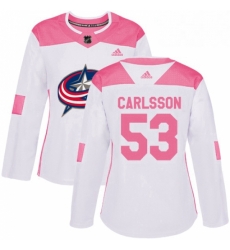 Womens Adidas Columbus Blue Jackets 53 Gabriel Carlsson Authentic WhitePink Fashion NHL Jersey Womens Adidas Columbus Blue Jackets 53 Gabriel Carlsson Authentic WhitePink Fashion NHL Jersey