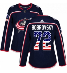 Womens Adidas Columbus Blue Jackets 72 Sergei Bobrovsky Authentic Navy Blue USA Flag Fashion NHL Jersey Womens Adidas Columbus Blue Jackets 72 Sergei Bobrovsky Authentic Navy Blue USA Flag Fashion NHL Jersey