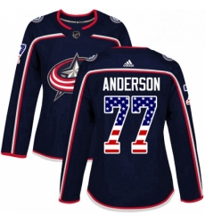 Womens Adidas Columbus Blue Jackets 77 Josh Anderson Authentic Navy Blue USA Flag Fashion NHL Jersey Womens Adidas Columbus Blue Jackets 77 Josh Anderson Authentic Navy Blue USA Flag Fashion NHL Jersey
