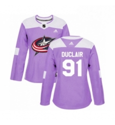 Womens Adidas Columbus Blue Jackets 91 Anthony Duclair Authentic Purple Fights Cancer Practice NHL Jersey Womens Adidas Columbus Blue Jackets 91 Anthony Duclair Authentic Purple Fights Cancer Practice NHL Jersey
