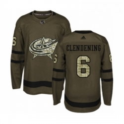 Youth Adidas Columbus Blue Jackets 6 Adam Clendening Premier Green Salute to Service NHL Jersey 
