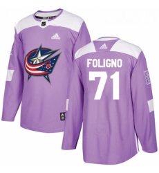 Youth Adidas Columbus Blue Jackets 71 Nick Foligno Authentic Purple Fights Cancer Practice NHL Jersey Youth Adidas Columbus Blue Jackets 71 Nick Foligno Authentic Purple Fights Cancer Practice NHL Jersey
