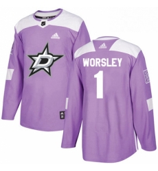 Mens Adidas Dallas Stars 1 Gump Worsley Authentic Purple Fights Cancer Practice NHL Jersey Mens Adidas Dallas Stars 1 Gump Worsley Authentic Purple Fights Cancer Practice NHL Jersey