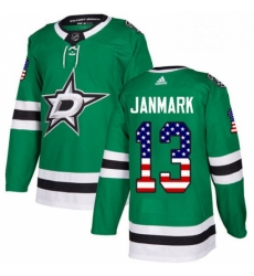 Mens Adidas Dallas Stars 13 Mattias Janmark Authentic Green USA Flag Fashion NHL Jersey Mens Adidas Dallas Stars 13 Mattias Janmark Authentic Green USA Flag Fashion NHL Jersey