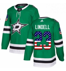 Mens Adidas Dallas Stars 23 Esa Lindell Authentic Green USA Flag Fashion NHL Jersey Mens Adidas Dallas Stars 23 Esa Lindell Authentic Green USA Flag Fashion NHL Jersey