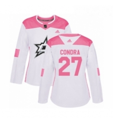 Womens Adidas Dallas Stars 27 Erik Condra Authentic White Pink Fashion NHL Jersey Womens Adidas Dallas Stars 27 Erik Condra Authentic White Pink Fashion NHL Jersey