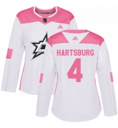 Womens Adidas Dallas Stars 4 Craig Hartsburg Authentic WhitePink Fashion NHL Jersey Womens Adidas Dallas Stars 4 Craig Hartsburg Authentic WhitePink Fashion NHL Jersey