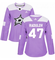 Womens Adidas Dallas Stars 47 Alexander Radulov Authentic Purple Fights Cancer Practice NHL Jersey Womens Adidas Dallas Stars 47 Alexander Radulov Authentic Purple Fights Cancer Practice NHL Jersey