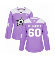 Womens Adidas Dallas Stars 60 Ty Dellandrea Authentic Purple Fights Cancer Practice NHL Jersey Womens Adidas Dallas Stars 60 Ty Dellandrea Authentic Purple Fights Cancer Practice NHL Jersey