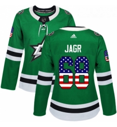 Womens Adidas Dallas Stars 68 Jaromir Jagr Authentic Green USA Flag Fashion NHL Jersey Womens Adidas Dallas Stars 68 Jaromir Jagr Authentic Green USA Flag Fashion NHL Jersey