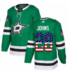 Youth Adidas Dallas Stars 28 Stephen Johns Authentic Green USA Flag Fashion NHL Jersey Youth Adidas Dallas Stars 28 Stephen Johns Authentic Green USA Flag Fashion NHL Jersey