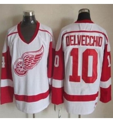Detroit Red Wings #10 Alex Delvecchio White CCM Throwback Stitched NHL jersey Detroit Red Wings #10 Alex Delvecchio White CCM Throwback Stitched NHL jersey