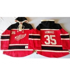 Detroit Red Wings 35 Jimmy Howard Red Sawyer Hooded Sweatshirt Stitched NHL Jersey Detroit Red Wings 35 Jimmy Howard Red Sawyer Hooded Sweatshirt Stitched NHL Jersey