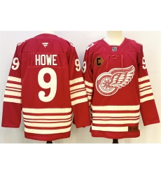 Men Detroit Red Wings 9 Gordie Howe Red 2025 26 With C Patch Centennial Premium Stitched Hockey Jersey Men Detroit Red Wings 9 Gordie Howe Red 2025 26 With C Patch Centennial Premium Stitched Hockey Jersey
