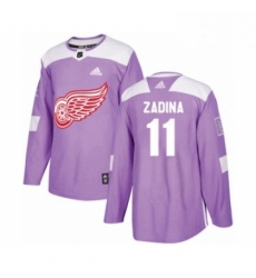 Mens Adidas Detroit Red Wings 11 Filip Zadina Authentic Purple Fights Cancer Practice NHL Jersey Mens Adidas Detroit Red Wings 11 Filip Zadina Authentic Purple Fights Cancer Practice NHL Jersey