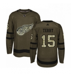 Mens Adidas Detroit Red Wings 15 Chris Terry Authentic Green Salute to Service NHL Jersey Mens Adidas Detroit Red Wings 15 Chris Terry Authentic Green Salute to Service NHL Jersey