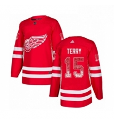 Mens Adidas Detroit Red Wings 15 Chris Terry Authentic Red Drift Fashion NHL Jersey Mens Adidas Detroit Red Wings 15 Chris Terry Authentic Red Drift Fashion NHL Jersey