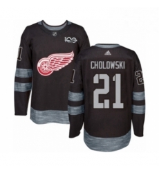 Mens Adidas Detroit Red Wings 21 Dennis Cholowski Authentic Black 1917 2017 100th Anniversary NHL Jersey Mens Adidas Detroit Red Wings 21 Dennis Cholowski Authentic Black 1917 2017 100th Anniversary NHL Jersey