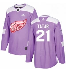 Mens Adidas Detroit Red Wings 21 Tomas Tatar Authentic Purple Fights Cancer Practice NHL Jersey Mens Adidas Detroit Red Wings 21 Tomas Tatar Authentic Purple Fights Cancer Practice NHL Jersey