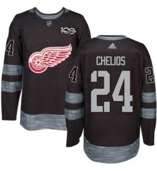 Mens Adidas Detroit Red Wings 24 Chris Chelios Authentic Black 1917 2017 100th Anniversary NHL Jersey Mens Adidas Detroit Red Wings 24 Chris Chelios Authentic Black 1917 2017 100th Anniversary NHL Jersey