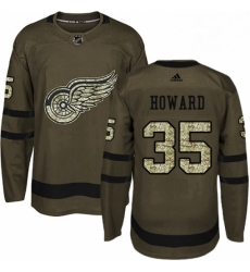 Mens Adidas Detroit Red Wings 35 Jimmy Howard Authentic Green Salute to Service NHL Jersey Mens Adidas Detroit Red Wings 35 Jimmy Howard Authentic Green Salute to Service NHL Jersey