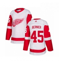 Mens Adidas Detroit Red Wings 45 Jonathan Bernier Authentic White Away NHL Jersey Mens Adidas Detroit Red Wings 45 Jonathan Bernier Authentic White Away NHL Jersey