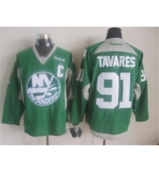 NHL New York Islanders #91 John Tavares Training green jerseys NHL New York Islanders #91 John Tavares Training green jerseys