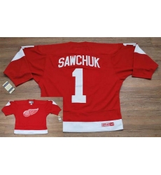 Red Wings #1 Terry Sawchuk Stitched Red CCM Throwback NHL Jersey Red Wings #1 Terry Sawchuk Stitched Red CCM Throwback NHL Jersey