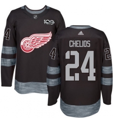 Red Wings #24 Chris Chelios Black 1917 2017 100th Anniversary Stitched NHL Jersey Red Wings #24 Chris Chelios Black 1917 2017 100th Anniversary Stitched NHL Jersey