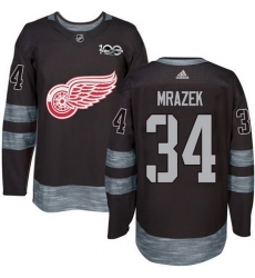 Red Wings #34 Petr Mrazek Black 1917 2017 100th Anniversary Stitched NHL Jersey Red Wings #34 Petr Mrazek Black 1917 2017 100th Anniversary Stitched NHL Jersey