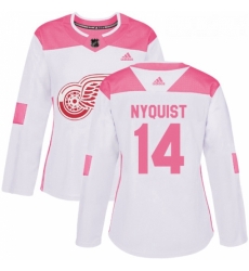 Womens Adidas Detroit Red Wings 14 Gustav Nyquist Authentic WhitePink Fashion NHL Jersey Womens Adidas Detroit Red Wings 14 Gustav Nyquist Authentic WhitePink Fashion NHL Jersey